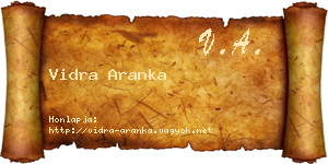Vidra Aranka névjegykártya