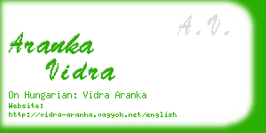 aranka vidra business card